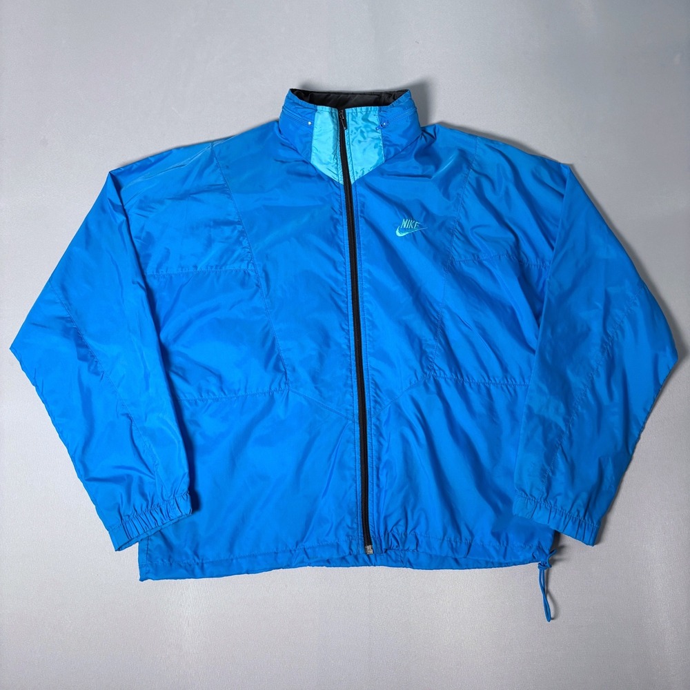 Vintage Nike Windbreaker Jacket Mens Medium Blue Full Zip 90s RN56323
